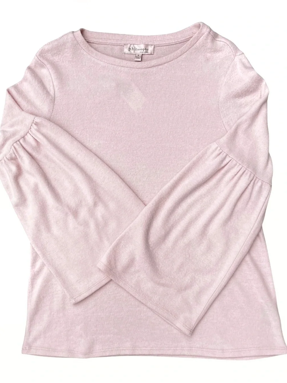 Philosophy NWT Sweater Feminine Bell Sleeve Soft Comfy Cashmere Feel - Picture 2 of 9